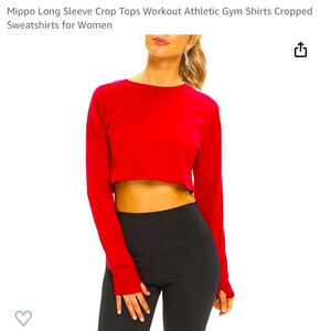 Mippo Long Sleeve Crop Top for Women, Size small, NWOT
